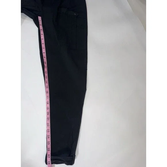 Gentle Herd Black Pocket Taper Cotton Blend Ankle Pants Women Small - Picture 6 of 9